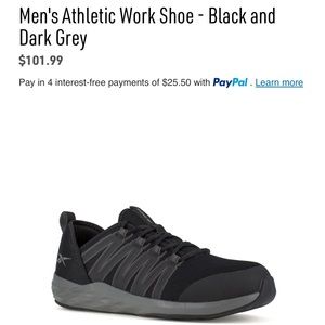 Reebok Unisex Astroride Work Athletic Memory Foam Sneakers Black Size 5 Men’s/7W